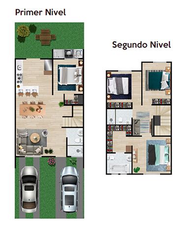 Plano del modelo de 2 niveles: primer y segundo nivel